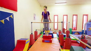 Meekah Cartwheels in the Ultimate Obstacle Course