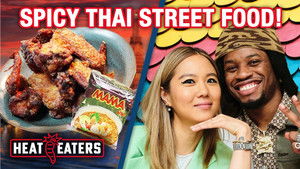 INSANELY Spicy Thai Street Food! Boat Noodles + Chicken Wings with Denzel Curry